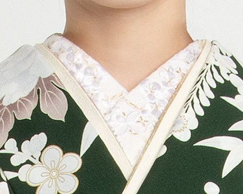 01 白地白金花輪刺繍